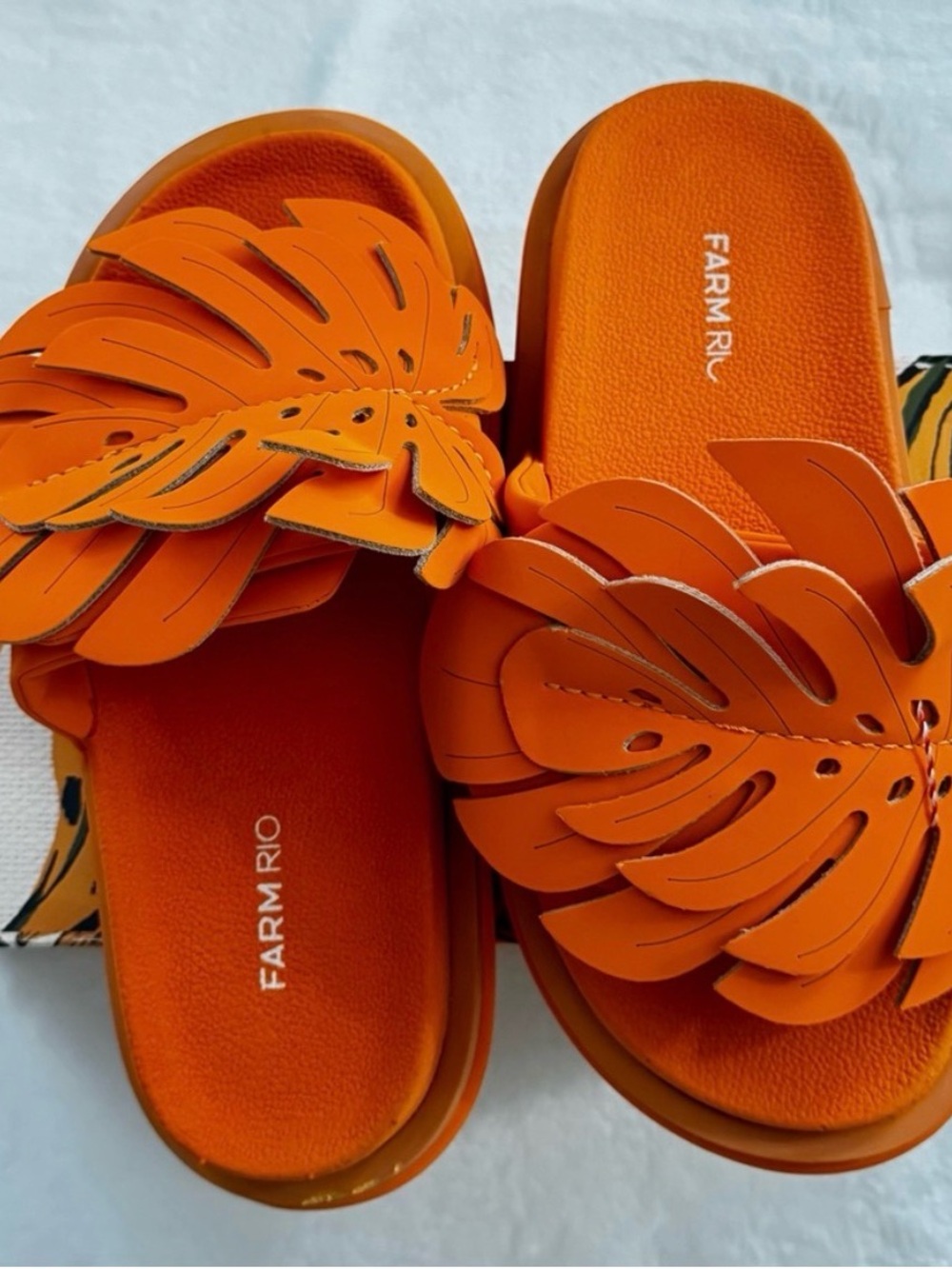 FARM RIO Monstera Anatomic Slide Sandal SIZE 8